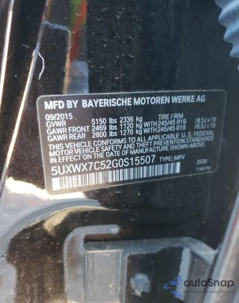 2016 BMW X3 xDrive35I z USA, uszkodzony, nr VIN 5UXWX7C52G0S15507